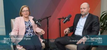 Brian Bernasek of Carlyle Group with PE Hub's Mary Kathleen (MK) Flynn.
