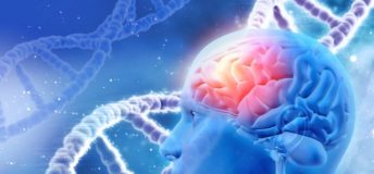 3D medical background with male head with brain and DNA strands; Photo courtesy of kirstypargeter/iStock/Getty Images