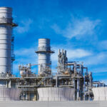 A natural gas fired turbine power plant