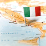 Italy flag map