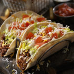 Two tacos on a plate